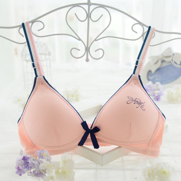 Buy Leoie Women Cute Cartoon Girl Bra Soft Cotton Sports Bra for Students  Pink One Size at