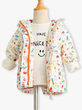 Little Princess World Girls Hooded Cartoon Fruit Print Jacket