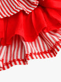 Little Princess World Cute Striped Bowknot  Dress