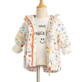 Little Princess World Girls Hooded Cartoon Fruit Print Jacket