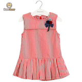 Little Princess World Cute Striped Bowknot  Dress