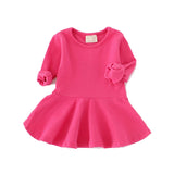 Little Princess World Girls Dress princess Autumn Kids Dresses for Baby Girls clothes Long Petal Sleevel solid Children Clothing 1-4Y