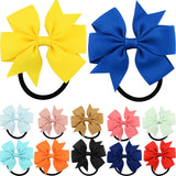 Little Princess World Fashion 1pc Colorful Ribbon Bow Elastic Hair Bands 20 Colors Cute Rope Hair Accessories Gift