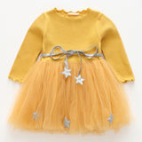 Little Princess World Girl Mesh Dress 2018 New Spring Dresses Children Clothing Princess Dress PinkWool Bow Design 2-8 Years Girl Clothes Dress