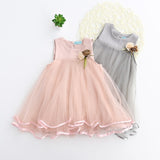 Little Princess World Butterfly Letter T-shirt and Floral Voile Dress