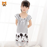 Little Princess World Princess Striped Cartoon Nightgowns