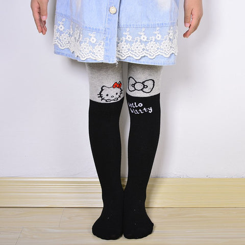 Little Princess World DreamShining Cartoon Cat Patchwork  Tights