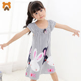 Little Princess World Princess Striped Cartoon Nightgowns